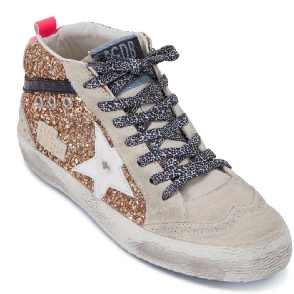 Golden Goose Mid Star Glitter High-Tops Sneakers